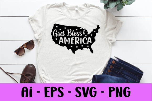 God Bless America Map Svg