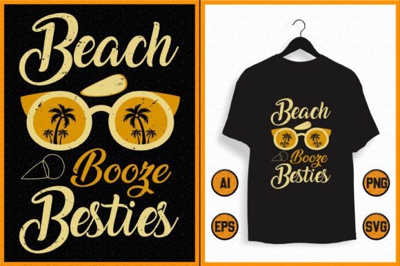 Vintage Beach Booze Besties Shirt SVG